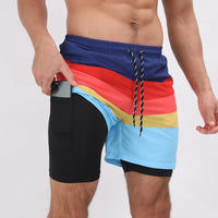 Gradient Beach Shorts Double Layer