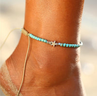 AY Bohemian Turquoise Bead Anklet Summer Anklet