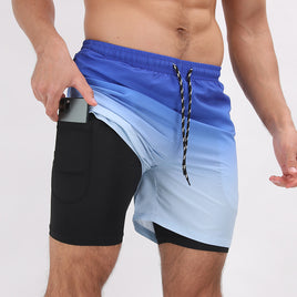 Gradient Beach Shorts Double Layer